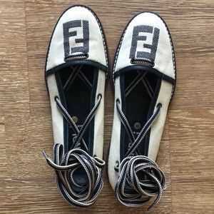 Fendi round-toe espadrilles lace-up